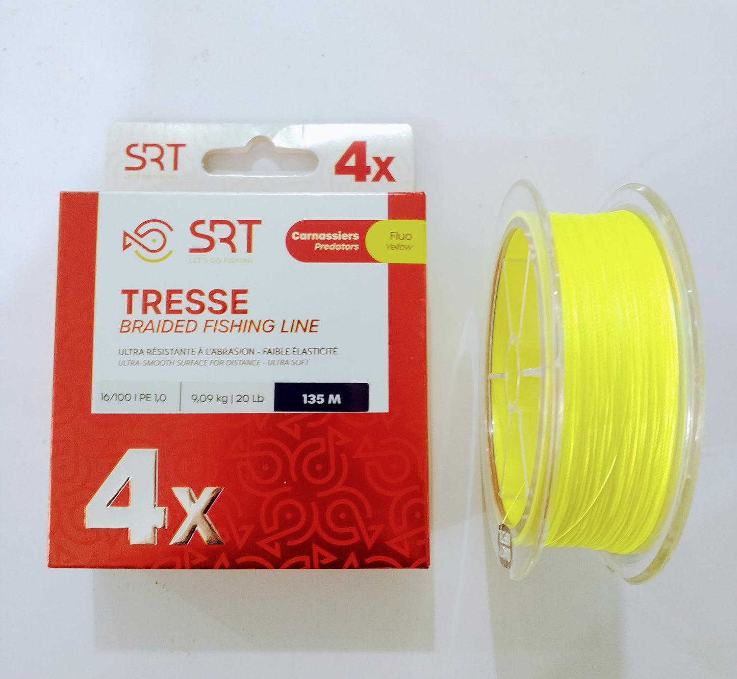 Filo Trecciato Sert Tresse 4X 135 metri Fluo Yellow
