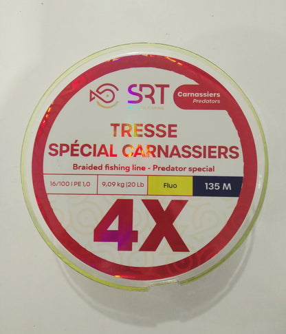 Filo Trecciato Sert Tresse 4X 135 metri Fluo Yellow