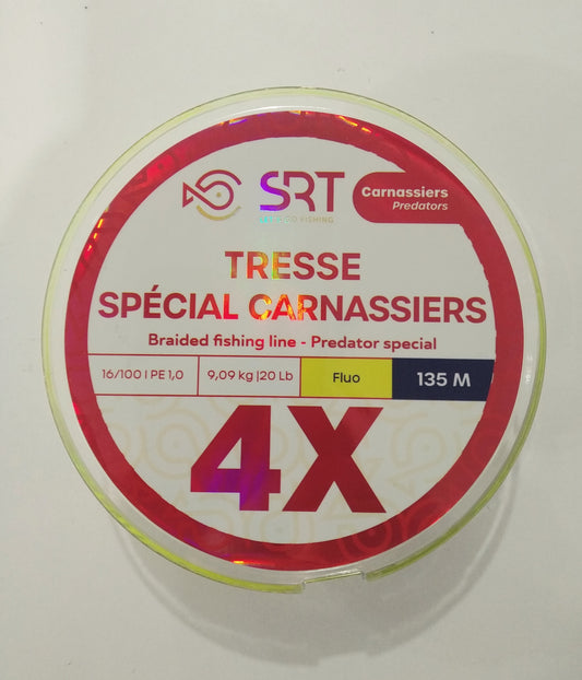 Filo Trecciato Sert Tresse 4X 135 metri Fluo Yellow